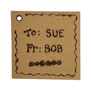 Pyro Studio Premium Burn Paper Gift Tags - Smooth Grain - Sienna Wood.