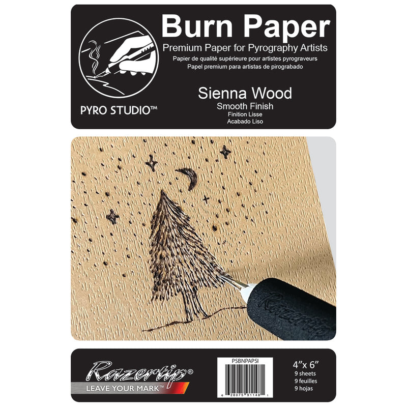 Sienna Wood Premium Burn Paper - 4"x6",  9 Sheets