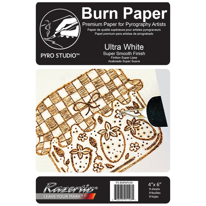 Ultimate White Premium Burn Paper - 4"x6",  9 Sheets