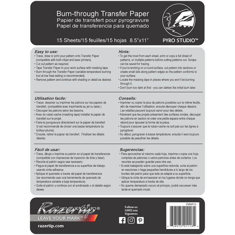 Pyro Studio Wood Burn-through Transfer Paper